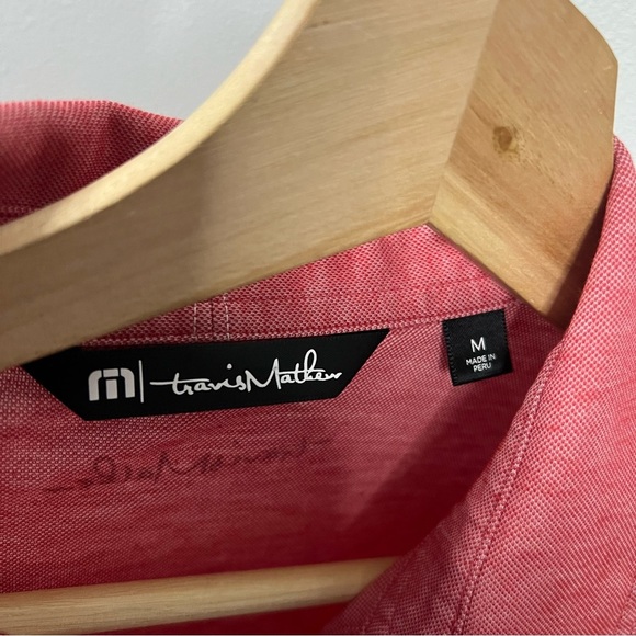 Travis Mathew “Wine Tasting” Red Excursion Knit Golf Polo Medium - Picture 2 of 10